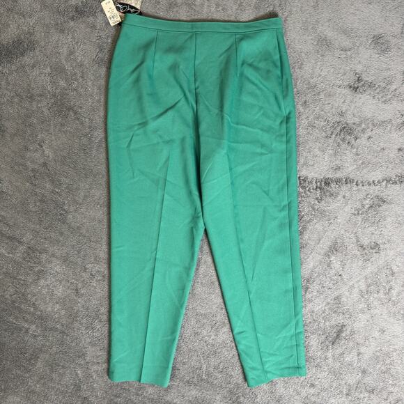 Vintage 90s Bend Over Levis Pants NWT Womens 18 Green Pull On Tapered Leg Formal - Picture 2 of 12